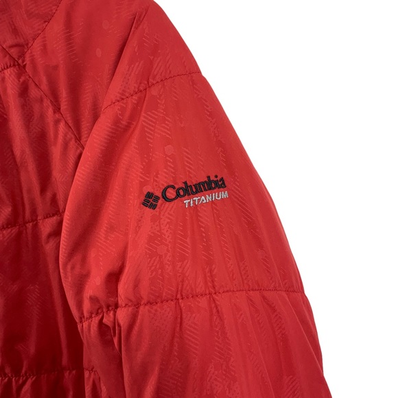 COLUMBIA PufferJacker Titanium Interchange Red Omni Shield Size M Red Jacket L8 - Picture 6 of 10